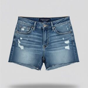 American Eagle Outfitters Distressed Hi-Rise Shortie Super Stretch Jean Shorts